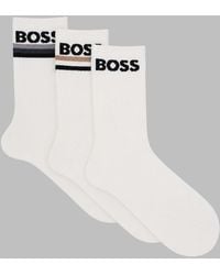 BOSS - Striped Crew Socks 3-Pack - Lyst