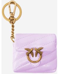Pinko - Glossy Leather Airpods Love Bag Puff Case - Lyst