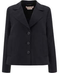 Marni - A-line Cady Jacket With Back Pleat - Lyst