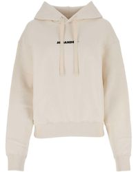 Jil Sander - Ivory Cotton Oversize Sweatshirt - Lyst