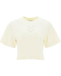 Off-White c/o Virgil Abloh - Cropped T -Shirt mit Pfeilmotiv - Lyst