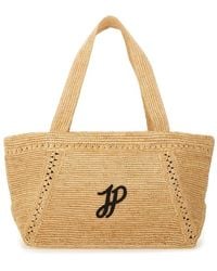 Patou - Large Raffia Monogram Jp Trapeze Tote Bag - Lyst