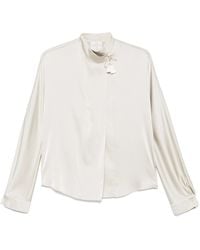 forte_forte - Silk Blend Long-Sleeved Shirt With Tassel Detail - Lyst