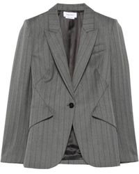 McQueen - Blazer Met Krijtstreep En Enkele Rij Knopen - Lyst