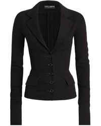 Dolce & Gabbana - Single-Breasted Wool Canvas Jacket - Lyst