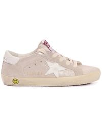 Golden Goose - Super Star Laminated Suede Upper Leather And Heel Sneakers Kid - Lyst
