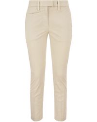 Dondup - Perfect Slim Fit Cotton Gabardine Trousers - Lyst