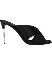 Dolce & Gabbana - Black Satin Stiletto Heel Sandals - Lyst