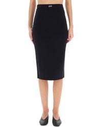 Off-White c/o Virgil Abloh - Fitted Midi Skirt With Logo Embellishment - Lyst