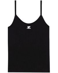 Courreges - Geribbeld Top - Lyst