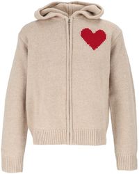 MC2 Saint Barth - Kyla Heart Motif Knitted Zip Hoodie - Lyst
