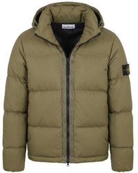 Stone Island - Wattierte Jacke mit Kapuze von - Lyst