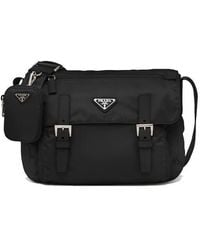 Prada - Bolso de hombro con placa del logo - Lyst