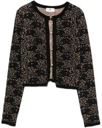 Elisabetta Franchi - Nero Pelle Knit Lace Cardigan - Lyst