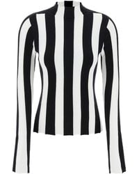 Interior - Ridley Striped Funnel Neck Sweater - Lyst