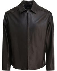 Vince - Leather Jacket With Zipper - Lyst