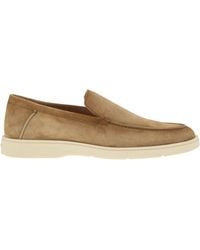 Santoni - Suede Mocassin - Lyst
