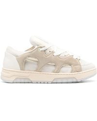 Santha - Panelled Padded Leather Sneakers - Lyst