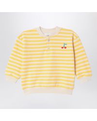 Bobo Choses - Ivory/ Striped Button Sweatshirt - Lyst
