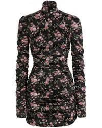 Dolce & Gabbana - Vintage Rose-Print Draped Dress - Lyst