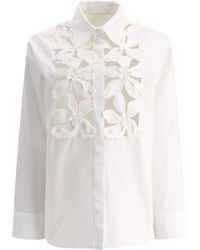 Valentino - Shirt Met Hibiscus -borduurwerk - Lyst