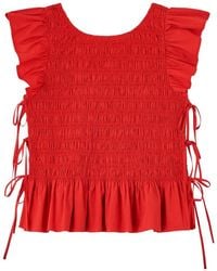 Ganni - Round Neck Top - Lyst