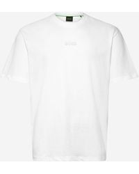 BOSS - Cotton T Shirt With Logo - Lyst