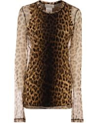 Sportmax - Spxzebu Oberteil aus zwei Materialien mit Animal-Print - Lyst