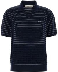 Miu Miu - Embroidered Cotton Polo Shirt - Lyst