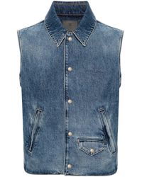 Givenchy - Denim Katoenen Vest - Lyst