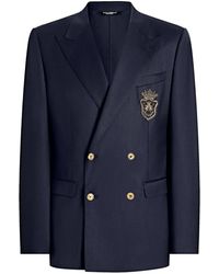Dolce & Gabbana - Double-Breasted Jacket With Patch - Lyst