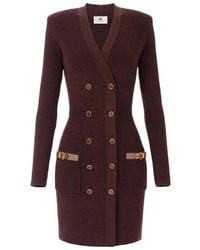 Elisabetta Franchi - Mini Knitted Dress - Lyst