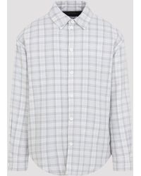 Off-White c/o Virgil Abloh - Flannel Wool Overshirt Padded Coat - Lyst