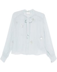 forte_forte - "Carousel Des Sylphes" Embroidery Bow-Tie Shirt - Lyst