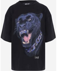 Just Cavalli - Cotton T-Shirt With Logo Print T-Shirts & Jerseys - Lyst