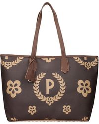 Pollini - Borse A Spalla Donna Pvc Marrone/Crema - Lyst