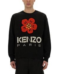 KENZO - Jersey With Embroidery Boke Flower - Lyst