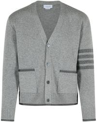 Thom Browne - 'milano 4 Bar' Gray Virgin Wool Cardigan - Lyst