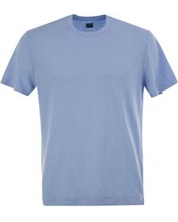 Fedeli - Stretch Leinen kurzärmeliges T -Shirt - Lyst