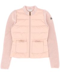 Moncler - Hellrosa Strickjacke - Lyst
