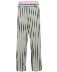 Marni - Gestreepte Broek Met Wijde Pijpen - Lyst