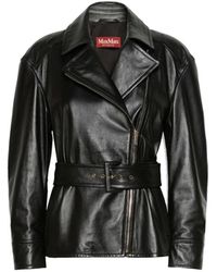 Max Mara - Studio Nappa Leather Giusto Jacket - Lyst