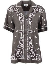 P.A.R.O.S.H. - Shirt With Embroidery Linen - Lyst