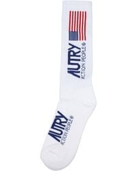Autry - Donne Auttries Calzini E Calzini Cotone Bianco/Rosso - Lyst