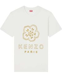 KENZO - Slim Fit Cotton T Shirt With "Boke Flower" Embroidery - Lyst