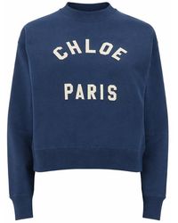 Chloé - Cotton Fleece Logo Pullover - Lyst