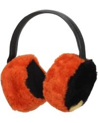 Lanvin - Geschenkideen Ohrmuff Frauen Fell Orange - Lyst