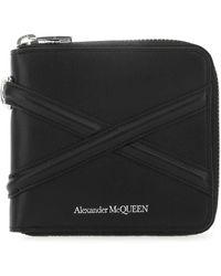 McQueen - Black Leather Wallet - Lyst