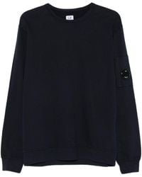C.P. Company - Dark Cotton Sweatshirt With Signature Sleeve Logo - Lyst