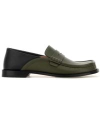 Loewe - Two-Tone Leather Campo Flap Loafers - Lyst